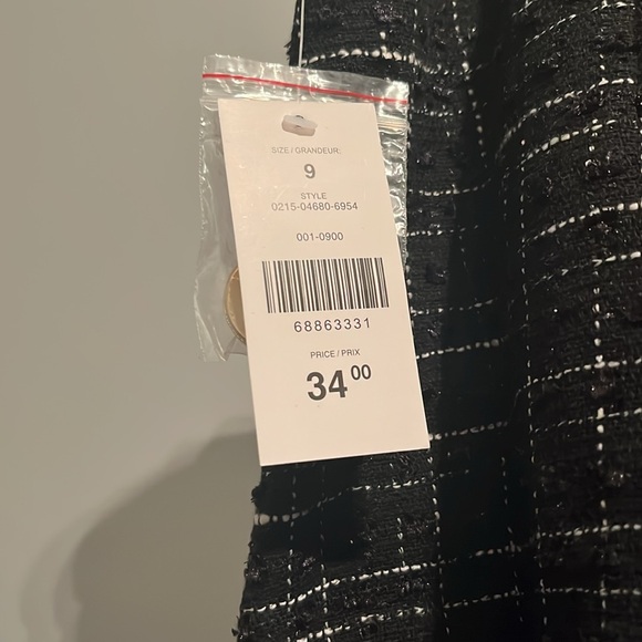 Matching Set ! Checkered Tweed Skirt and Vest - Picture 3 of 4